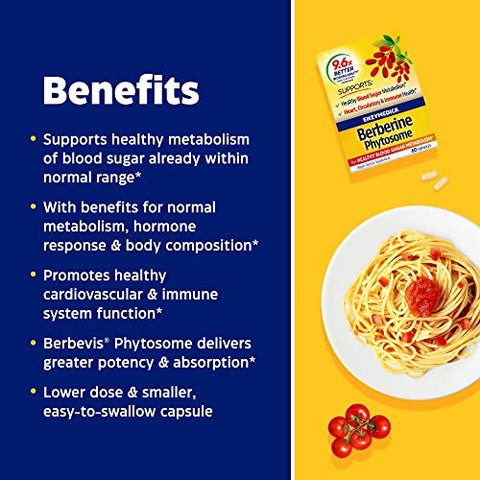 Berberine Phytosome: Potente Fórmula Natural para Saúde Digestiva e Metabólica – 60 Cápsulas - Enzymedica