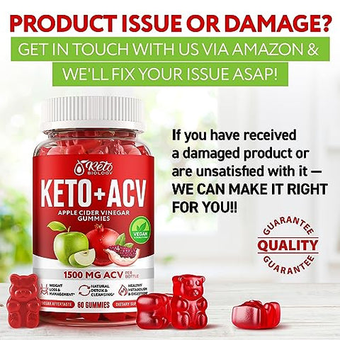 KETO BIOLOGY - Keto ACV Gummies 1500 mg – Gomas de ACV Keto para Perda de Peso 1500 mg