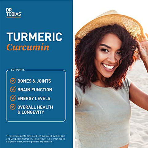 Suplemento de Curcumina de Cúrcuma com BioPerine – 60 Cápsulas (500 mg) - Dr. Tobias