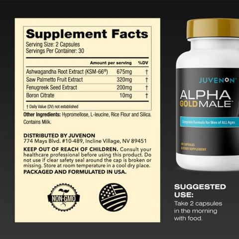 Alpha Gold Male: Potencialize sua vitalidade com o poderoso suplemento rejuvenescedor - Juvenon