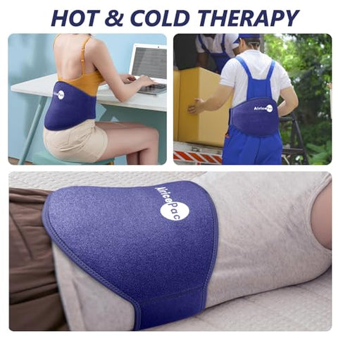AiricePac - Gel Reutilizável para Alívio da Dor nas Costas, 2 Unidades – Terapia de Compressa Fria para Lesões Lombar, Nervo Ciático, Disco Herniado ou Degenerativo, Cóccix