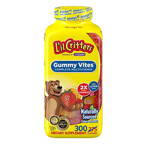 L'il Critters Gummy Vites - Gummy Vites – Multivitamínico Infantil em Gomas Mastigáveis, Urso Gummy, 300 Unidades