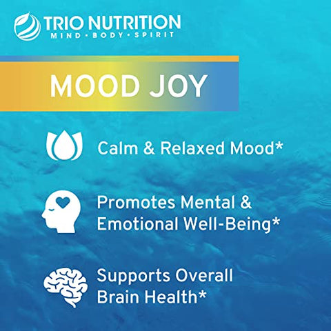 TRIO NUTRITION - Trio Mood Joy | Premium 5-HTP, Erva de São João, Ashwagandha | 60 cápsulas | 100% natural