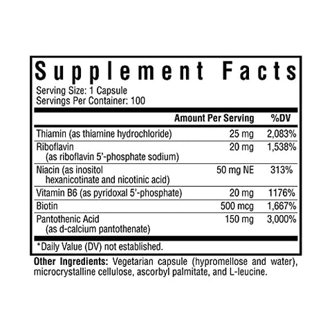 B-Minus – Suplemento Vitamínico Complexo com Biotina | 60 cápsulas | Marca Seeking Health - Seeking Health