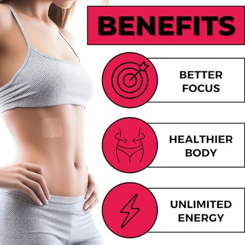 Spirit Patches - Patches Firmadores de Vitamina B12 (Pacote com 72) – Energia para Mulheres – 100% Natural