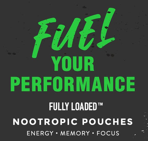 Fully Loaded Bullseye - Alpha Fuel Nootropic Pouches Wintergreen – Energia Cognitiva com Cafeína, Alpha GPC, Tirosina, Taurina, Guaraná e Mais | Fully Loaded
