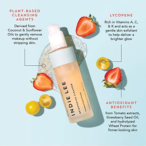 Brightening Facial Cleanser – Limpeza Facial Hidratante Diária, Removedor de Maquiagem  Indie Lee - Indie Lee