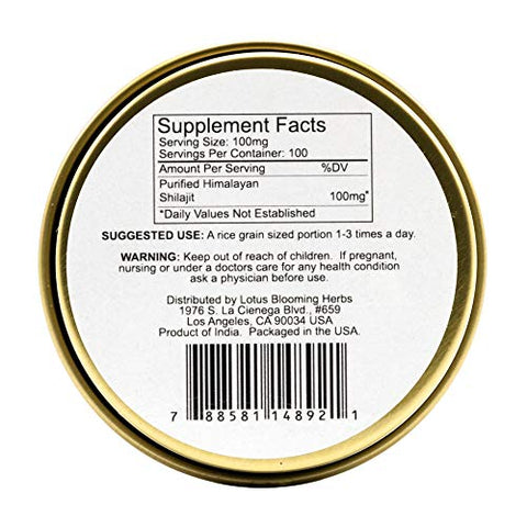 Lotus Blooming Herbs - Autêntico Shilajit – Resina Genuína de SHILAJIT Himalaia 100% Pura com Ácido Fúlvico