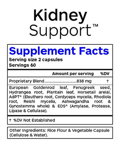 Professional Botanicals - Suporte Renal – Suplemento Vegano de Limpeza Renal, Desintoxicação Herbal Natural e Suporte para Trato Urinário, Bexiga e Rins – 120 Cápsulas Vegetarianas