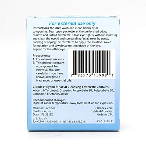 Cliradex - Towelettes Naturais para Rosto e Cílios – Marca: [Nome da Marca]