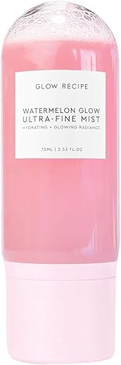 Watermelon Glow Ultra-Fine Facial Mist Spray – Bruma Facial Ultrafina de Melancia para Pele Fresca e Radiante – Bruma Facial Hidratante com Ácido Hialurônico, Hibisco AHA e Vitamina E – Melancia - Glow Recipe
