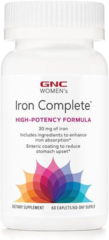 Women’s Iron Complete Multivitamin – 60 Caplets, Aumenta a Absorção de Ferro - GNC