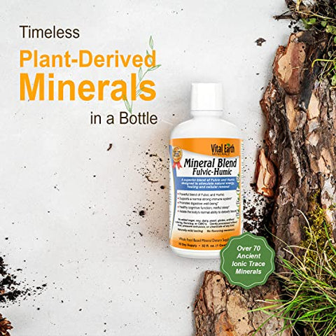 Líquido 2-Pack de Mistura Mineral Fulvic Humic – Suplemento de Ácido Fulvic com 70 Minerais Traços, Eletrólitos para Recuperação e Equilíbrio - Vital Earth Minerals