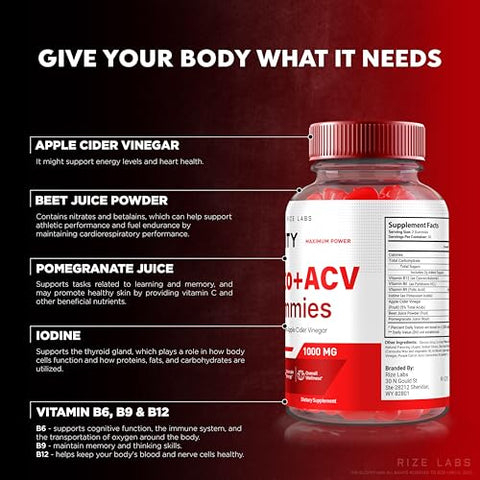 rize labs - (2 Pacotes) Gomas Trinity Keto ACV, Oficial Trinity Keto ACV Gummies Avançado para Perda de Peso, Fórmula Premium Keto Plus ACV, Suplemento de Vinagre de Maçã 100% Natural, Gummy 500g