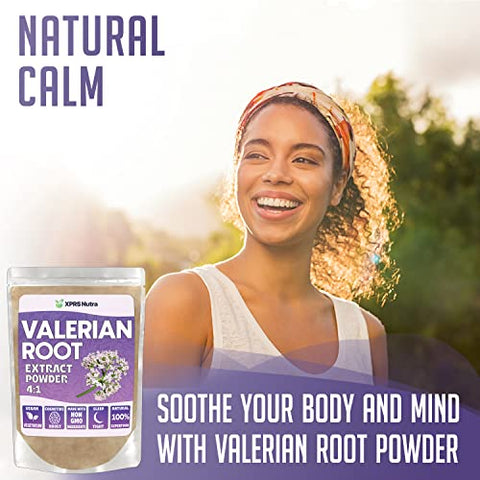Extrato de Raiz de Valeriana em Pó 4:1 – Pó Premium de Valeriana para Cognição – Auxílio Herbal Vegano para o Sono (4g) - XPRS Nutra