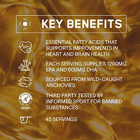 Ômega Forte Soft Gel, 1290mg Ômega de Peixe por Cápsula, Peixe Selvagem, Fonte Sustentável, Certificado IFOS - BARE PERFORMANCE NUTRITION