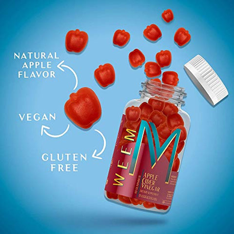 Gummies de Vinagre de Maçã – Natural, Vegano ACV com Ácido Fólico – Livre de Glúten – Vitamina B12 – Detox Premium - WEEM