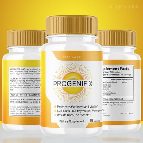 rize labs - (2 Pacotes) Progenifix – Suplemento para Perda de Peso, Cápsulas para Bem-Estar Total, Estilo de Vida Saudável para uma Vida Mais Feliz, Avaliações Progenifix (120 Cápsulas)