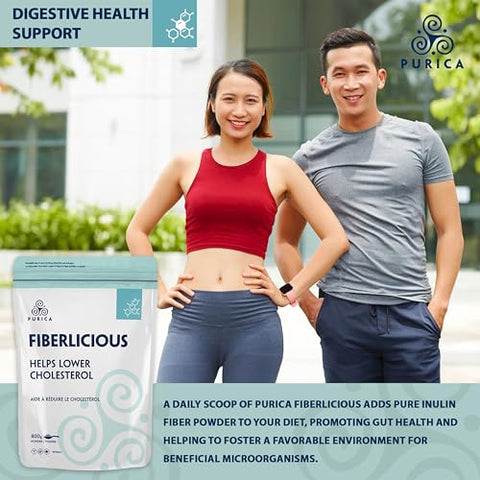 Fiberlicious Chicory Root Fibre 800g – Pó de Suplemento de Fibra Fiberlicious 100% Extrato Puro de Raiz de Chicória (Oligossacarídeos) – Inulina Pura! - PURICA