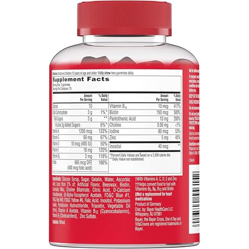 Generic - 1 A Day VitaCrave Gomas Multivitamínicas para Adultos, Suplemento com Vitamina A, Vitamina C, Vitamina D, Vitamina E e Zinco para Suporte à Saúde Imunológica