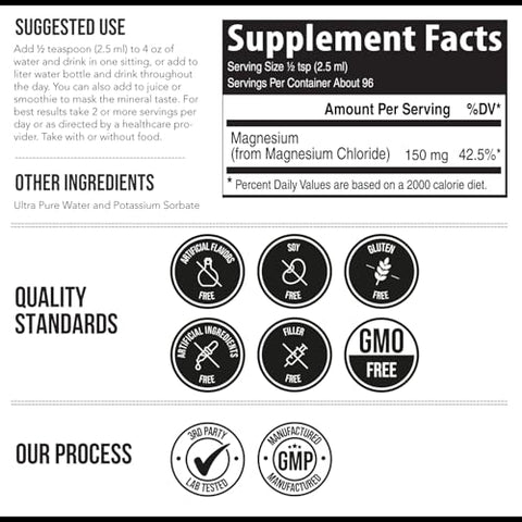 Triquetra Health - Magnésio Líquido | 240 ml – Cloreto de Magnésio Iônico, Mais Alto
