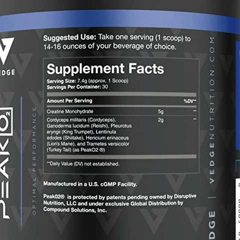 vedge - Vedge Nutrition Creatine em Pó | Creatina Vegana à Base de Plantas | Energia, Desempenho | 100% Natural | 300g
