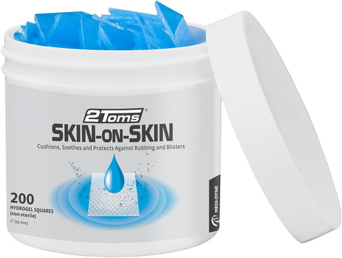 Hydrogel Skin-On-Skin: Alívio de Bolhas, Assaduras, Picadas, Irritações e Dor na Pele – 200 Quadrados de 1 Polegada - 2Toms