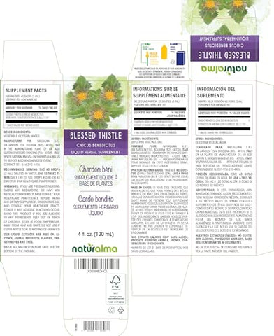 Tintura sem Álcool de Cardo Santo (Cnicus benedictus) com Flores – Extrato Líquido em Gotas 120 ml – Herbal Vegan - Naturalma