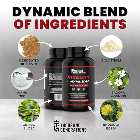 Thousand Generations - Nootropic Brain Booster – Fígado de Boi Criado a Pasto | Potencialize sua Mente | 100g