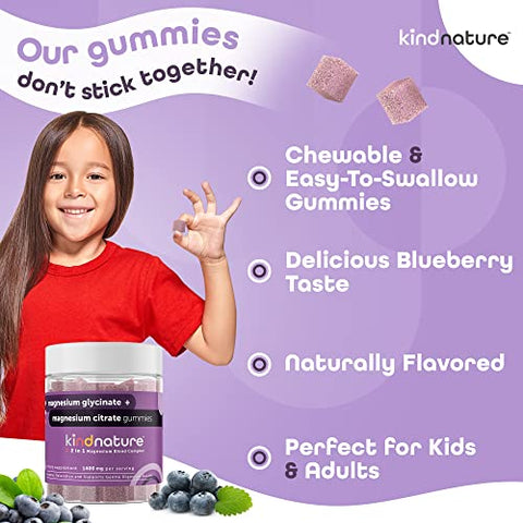 kindnature - Kind Nature Gummies Complexo de Magnésio – 1000mg Citrato de Magnésio – 60 gomas