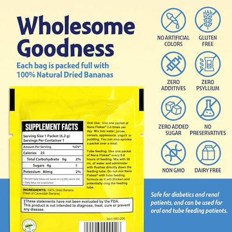 Nutritional Designs - Nana Flakes: Pó Alimentar Médico de Banana Pura 100% – Reduza a Ingestão de Gordura