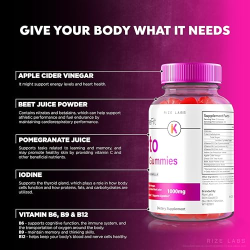 rize labs - Xtreme Fit Keto ACV Gummies – Fórmula Avançada para Perda de Peso com Vinagre de Maçã, Suplemento de Vinagre de Maçã para Emagrecimento, Avaliações Oficiais do Keto Plus ACV