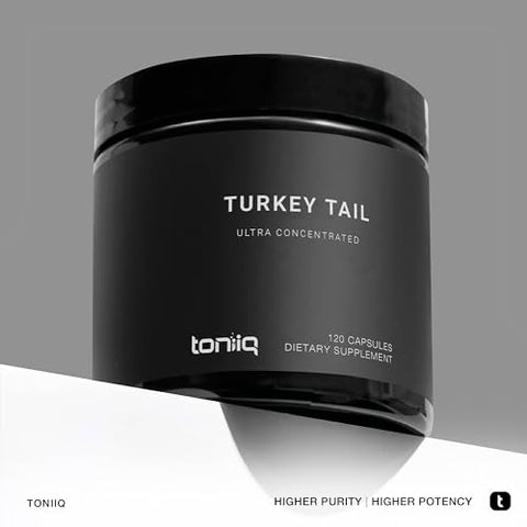 Extrato de Cogumelo Turkey Tail 10x Concentrado 12.000mg – Alta Potência de Beta Glucanas – 120 Cápsulas Vegetais - Toniiq