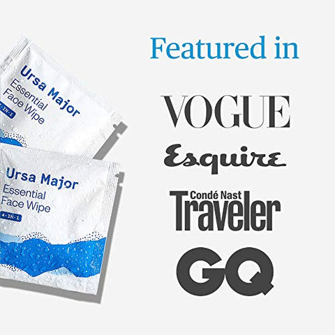 Lenços Faciais Essenciais | Natural, Biodegradável, Cruelty-Free | Limpeza, Esfoliação, Calmante e Hidratação | Embalagem Individual | 20 Unidades - Ursa Major