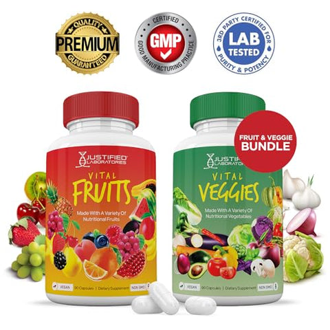 Justified Laboratories - (Set de 2) Suplemento Vital de Frutas e Legumes Vermelho – 100g