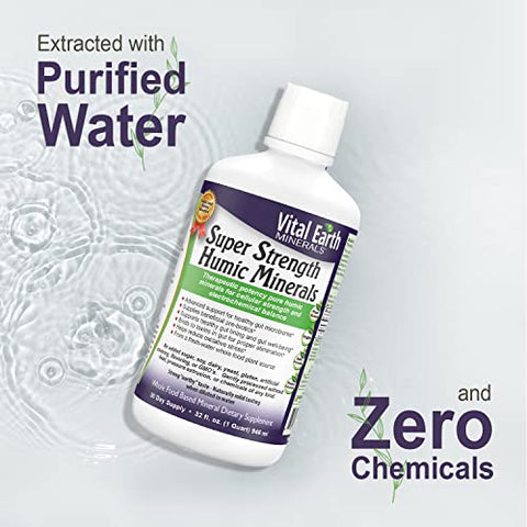 Super Força Minerais Húmicos 2-Pack – Suplemento de Ácido Fúlvico com 70 Minerais Traço, Eletrólitos para Desintoxicação - Vital Earth Minerals