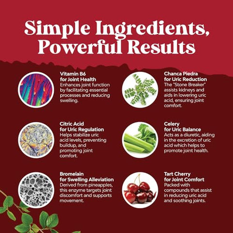 Natures Craft - Desintoxicação e Limpeza Ácido Úrico Vegano – Suporte Diário para Rins – Cápsulas de Extrato de Cereja Azeda com Mistura Herbal de Limpeza para Homens e Mulheres