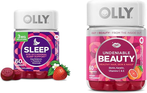 Gummy Sleep, Suporte Ocasional para Dormir, Morango, 60 Unidades Gummy Indiscutível para Beleza, Cabelo, Pele, Unhas, Toranja, 60 Unidades - OLLY