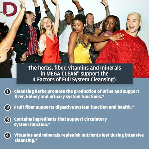 Mega Clean Bebida Herbal de Desintoxicação – Limpeza completa do corpo para mulheres e homens – Resultados no mesmo dia – Adesivo incluso - Detoxify