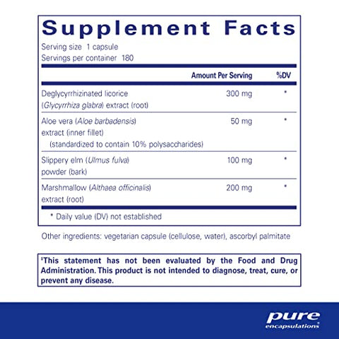 DGL Plus – Suplemento para Saúde Intestinal Masculina – 60 cápsulas - Pure Encapsulations