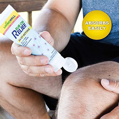 RUB ON RELIEF - Creme Natural e Rápido para Dores Musculares, Pescoço, Costas, Articulações, Joelhos e Ombros