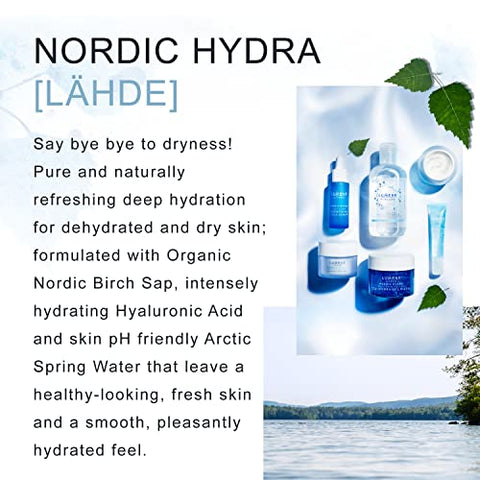 Lähde] Nordic Hydra – Hidratante Facial Intensivo – Creme Leve para Pele Seca – Enriquecido com Água de Fonte Ártica e Ácido Hialurônico para Hidratação Instantânea – 50ml - Lumene