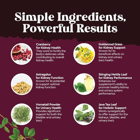 Natures Craft - Suplemento Cranberry para Suporte Renal – Desintoxicação e Limpeza Renal de Alta Potência para Mulheres e Homens
