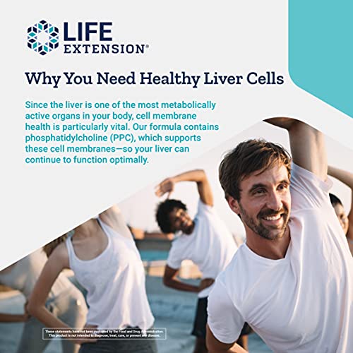 Suplemento HepatoPro de Fosfatidilcolina Poliinsaturada da Life Extension – Suporte à Saúde e Desintoxicação do Fígado – Não-OGM, Sem Glúten – 60 Cápsulas