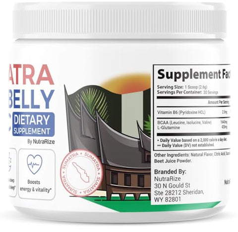 NutraRize - Pó Tônico Sumatra Slim Belly – Suplemento Dietético Sumatra Slim Tonic, Pó de Força Máxima Natural Sumatra, Avaliações do Sumatra Slim BellyTonic (1 Pacote)