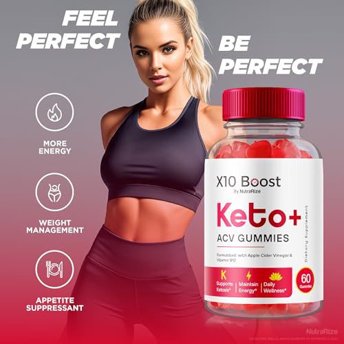 NutraRize - (2 Pacotes) X10 Boost Keto ACV Gummies Avançado para Perda de Peso, Gomas X10 Keto Boost, Goma X10 Boost Keto ACV, XTen Keto, Avaliações X10Boost Keto ACV, Gomas X10 Ketosis Boost ACV