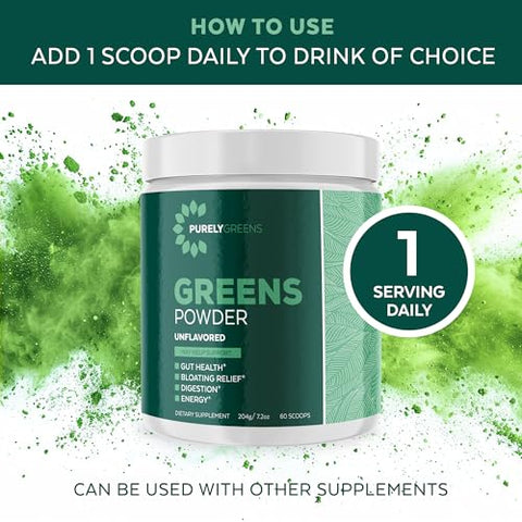 Purely Greens - Pó Superfood com Espinafre e Couve – 100g