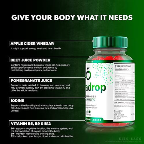 rize labs - Pura Drop Gummies Extra Forte para Perda de Peso, Fórmula Avançada de Gummies Pura Drop Keto ACV, Oficial Gummy de Vinagre de Maçã, Avaliações (60 Gummies)