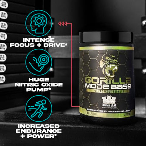 Gorilla Mind - Gorilla Mode Base Pré-Treino – Aumenta Óxido Nítrico · Foco Intenso | Marca Gorilla Mode