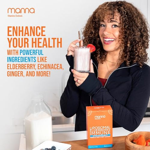 Manna Vitamins Evolved - Manna Liposomal Elderberry Immune (30 Unidades) – Sabugueiro com Zinco | Manna Liposomal Elderberry Immune – Sabugueiro com Zinco (30 Unidades)